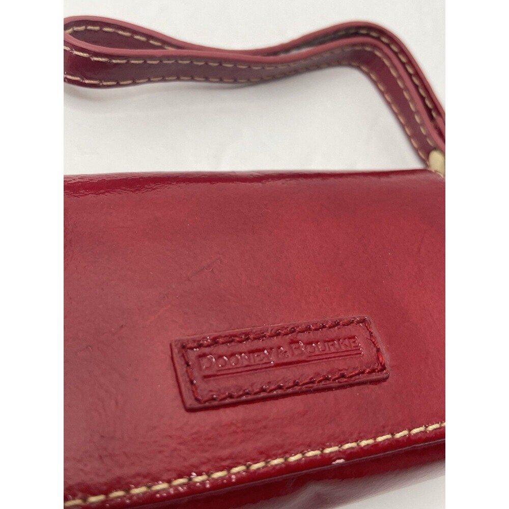 dooney and bourke red patent leather lipstick case Magnetic Snap Wristlet 5x3" - Picture 3 of 7